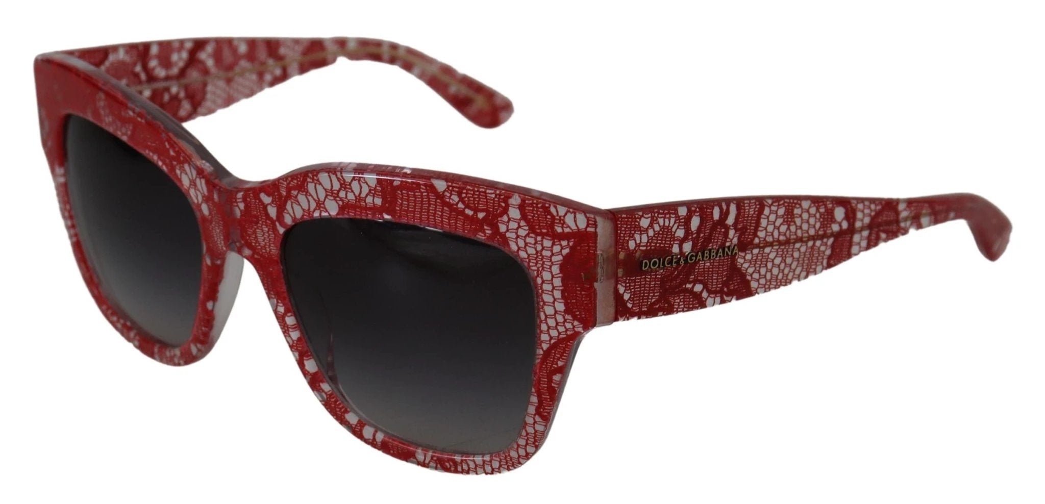 Dolce & Gabbana Red Lace Acetate Rectangle Shades DG4231Sunglasses by Dolce & Gabbana