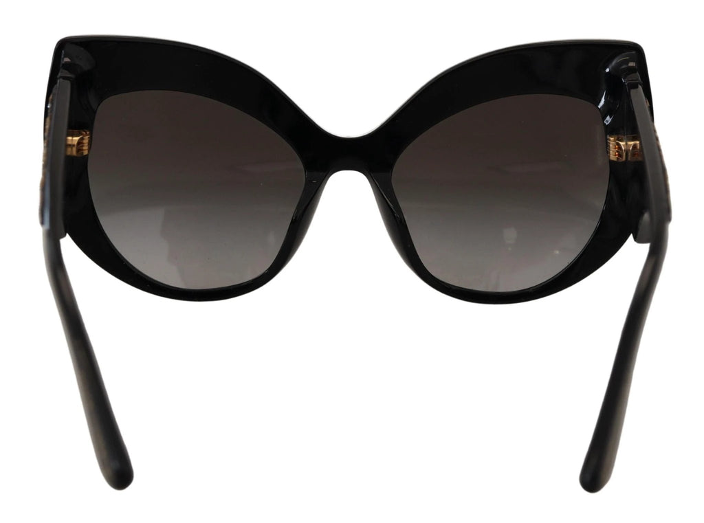 Dolce & Gabbana Black Gold Sequin Butterfly Polarized DG4326 Sunglasses by Dolce & Gabbana