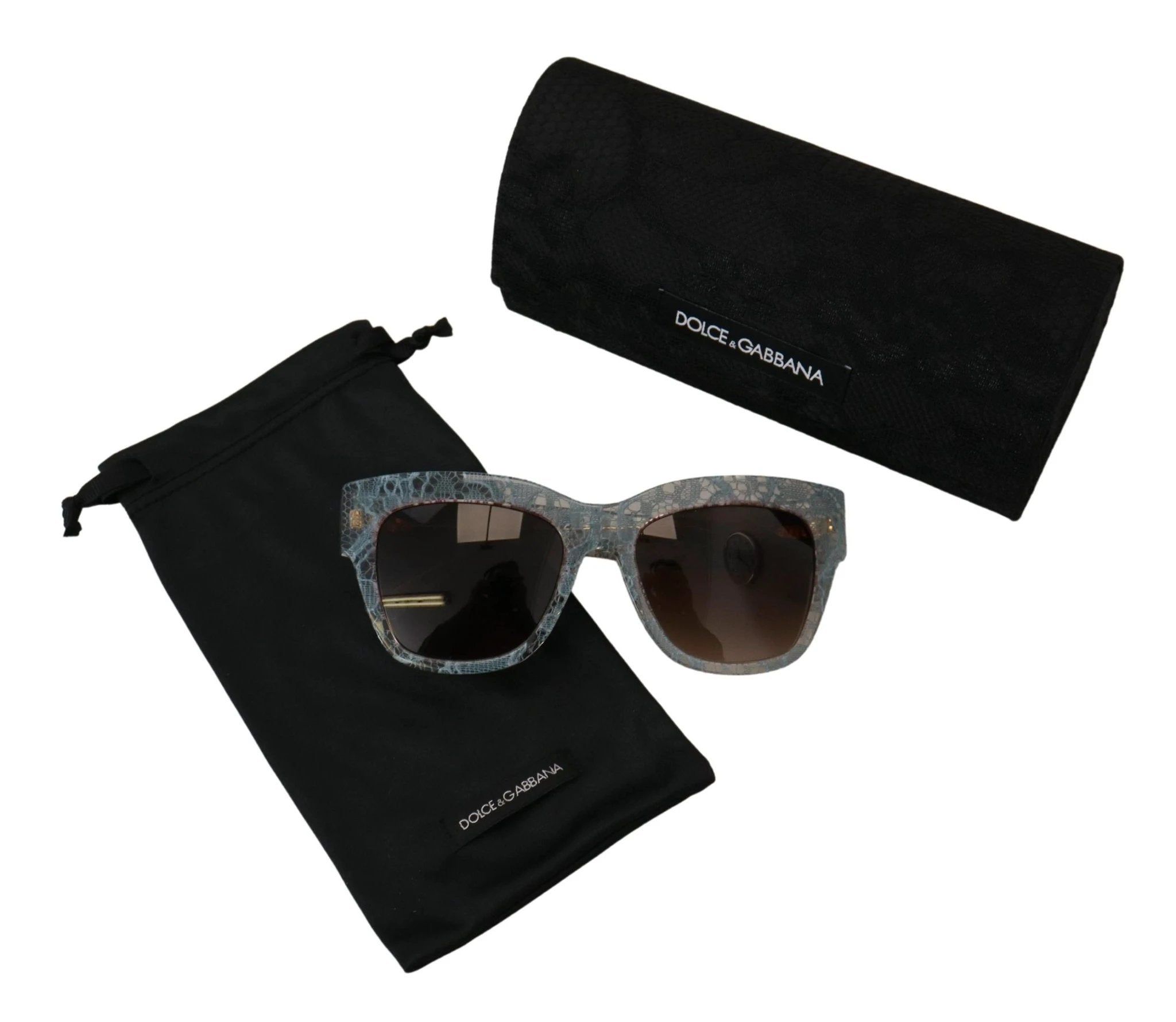 Dolce & Gabbana Blue Lace Acetate Crystal Butterfly DG4231 Sunglasses by Dolce & Gabbana
