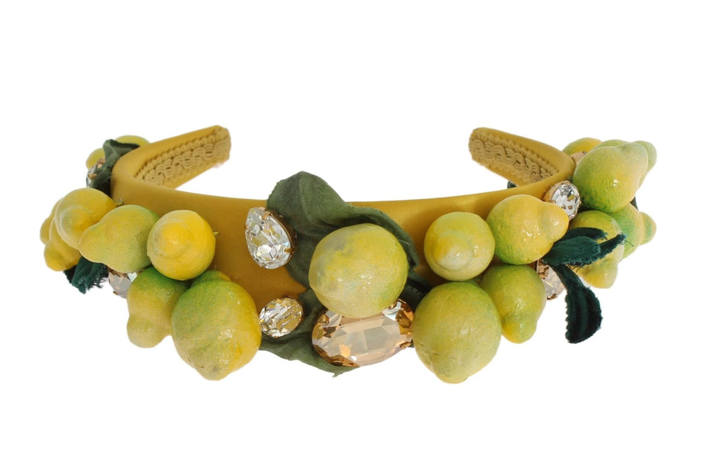 Dolce & Gabbana Yellow Lemons Sicily Crystal Diadem Tiara Headband by Dolce & Gabbana