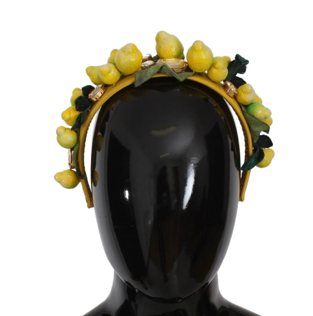 Dolce & Gabbana Yellow Lemons Sicily Crystal Diadem Tiara Headband by Dolce & Gabbana