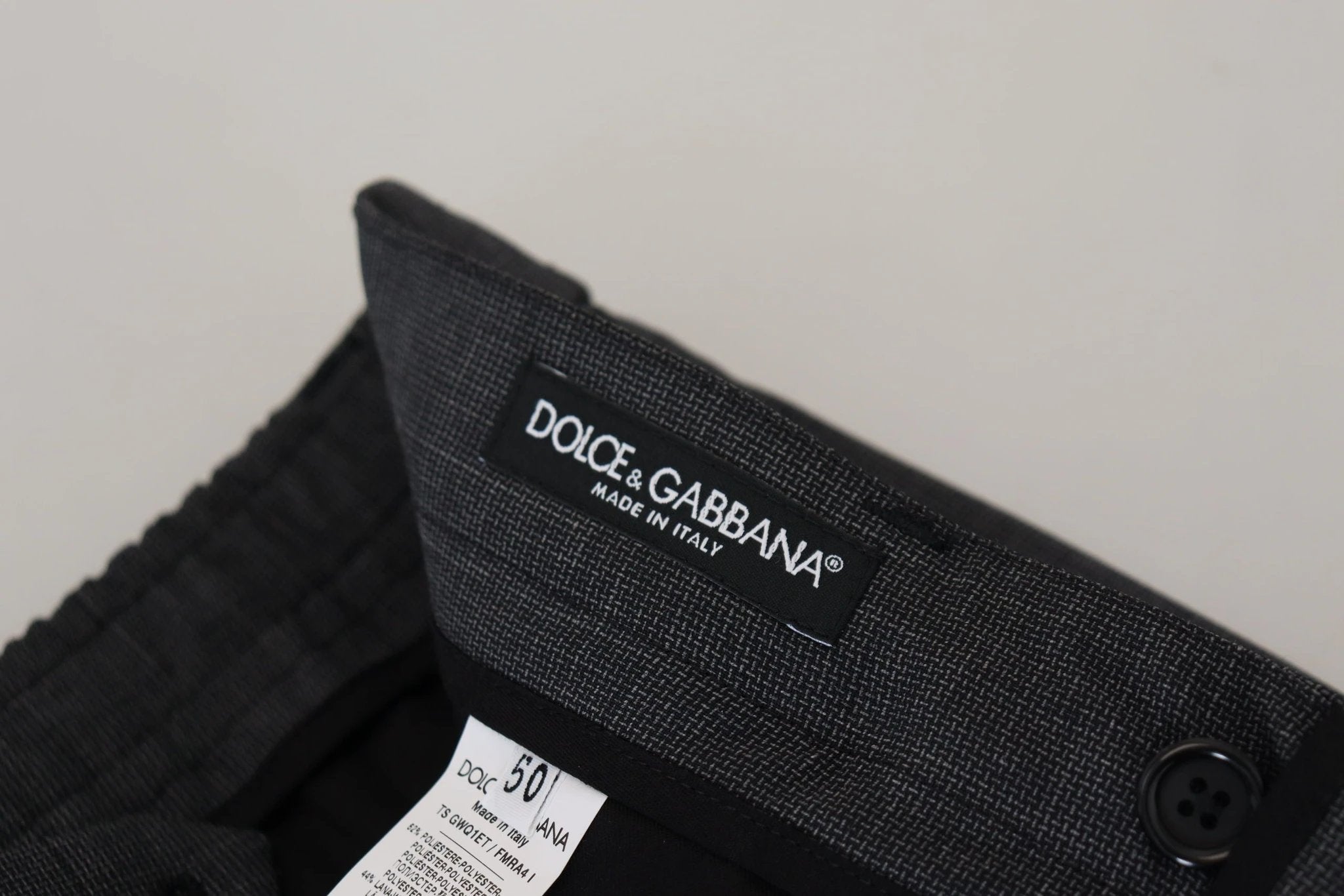 Dolce & Gabbana Gray Checked Cargo Trousers Stretch Pants by Dolce & Gabbana
