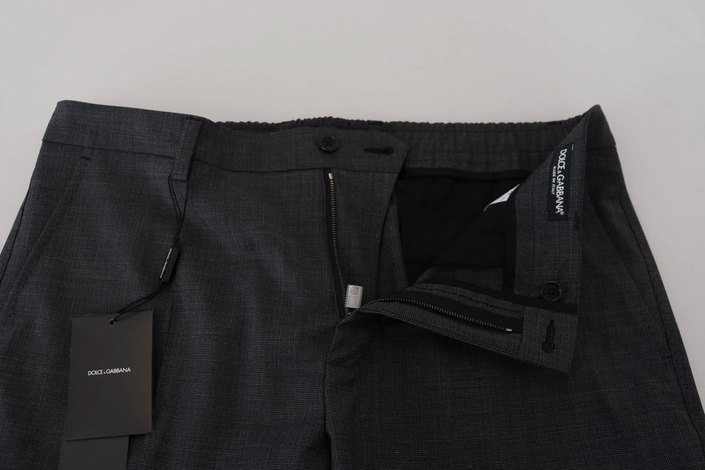 Dolce & Gabbana Gray Checked Cargo Trousers Stretch Pants by Dolce & Gabbana