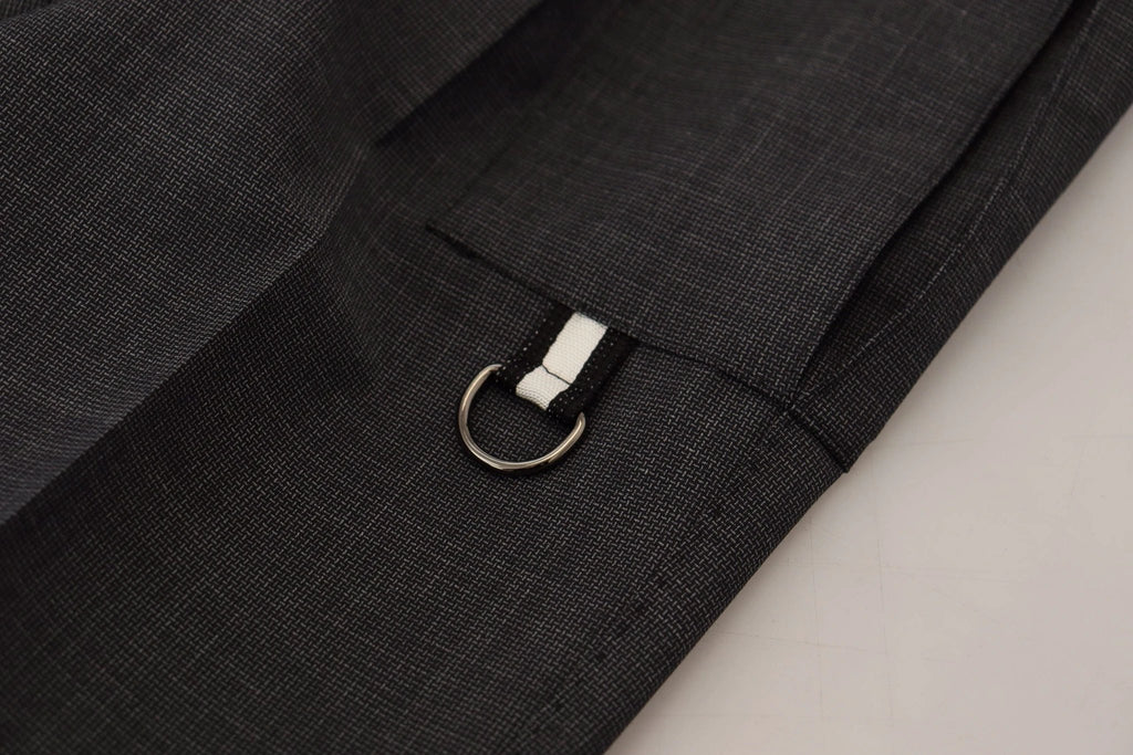 Dolce & Gabbana Gray Checked Cargo Trousers Stretch Pants by Dolce & Gabbana