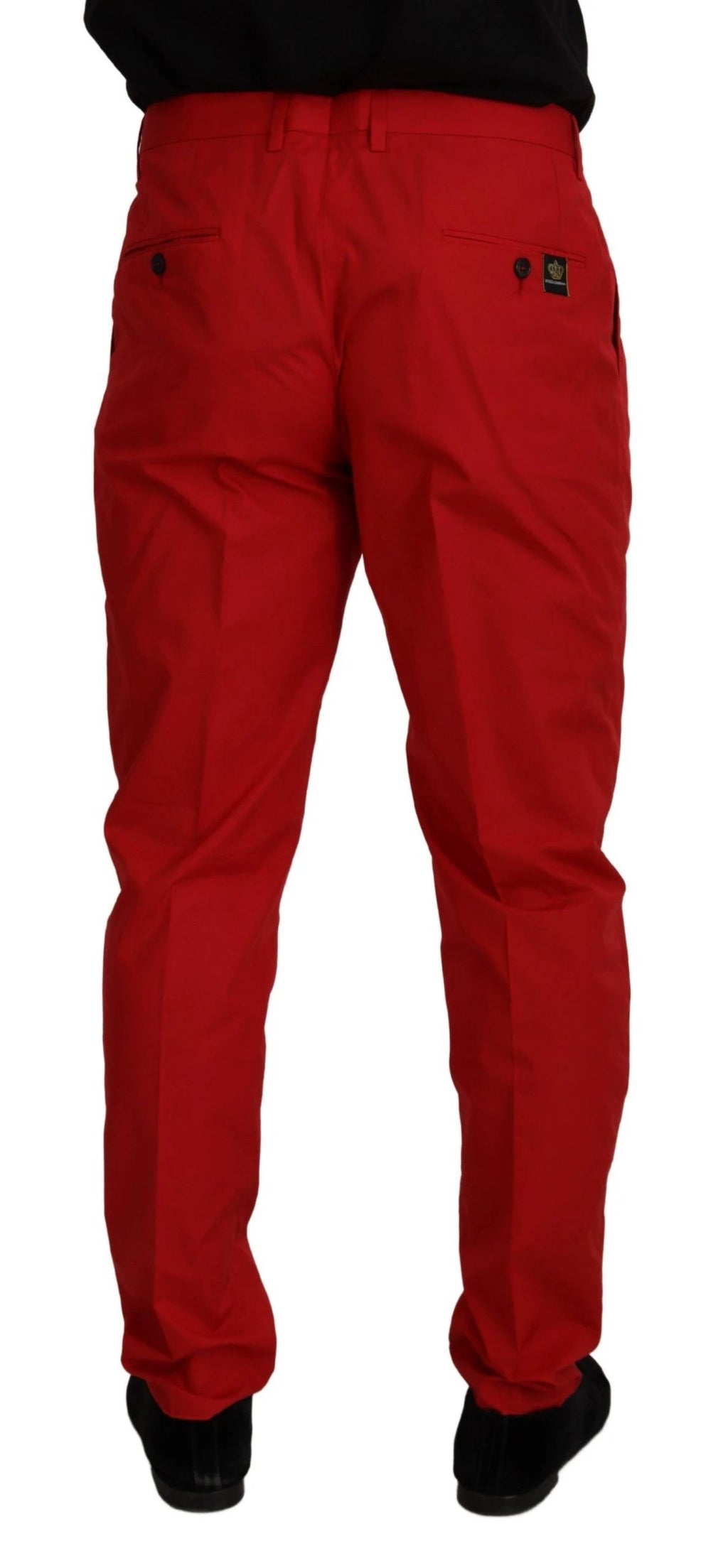 Dolce & Gabbana Red Cotton Slim Fit Trousers Chinos Pants by Dolce & Gabbana