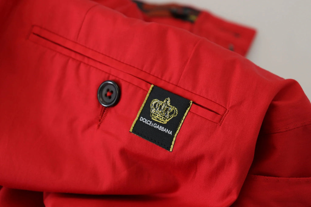 Dolce & Gabbana Red Cotton Slim Fit Trousers Chinos Pants by Dolce & Gabbana