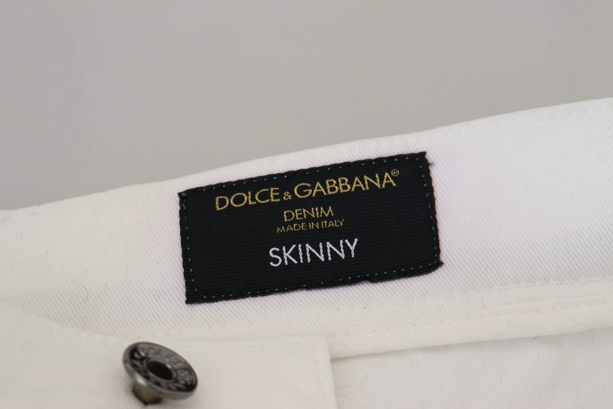 Dolce & Gabbana White Slim Skinny Stretch Cotton Denim Jeans by Dolce & Gabbana