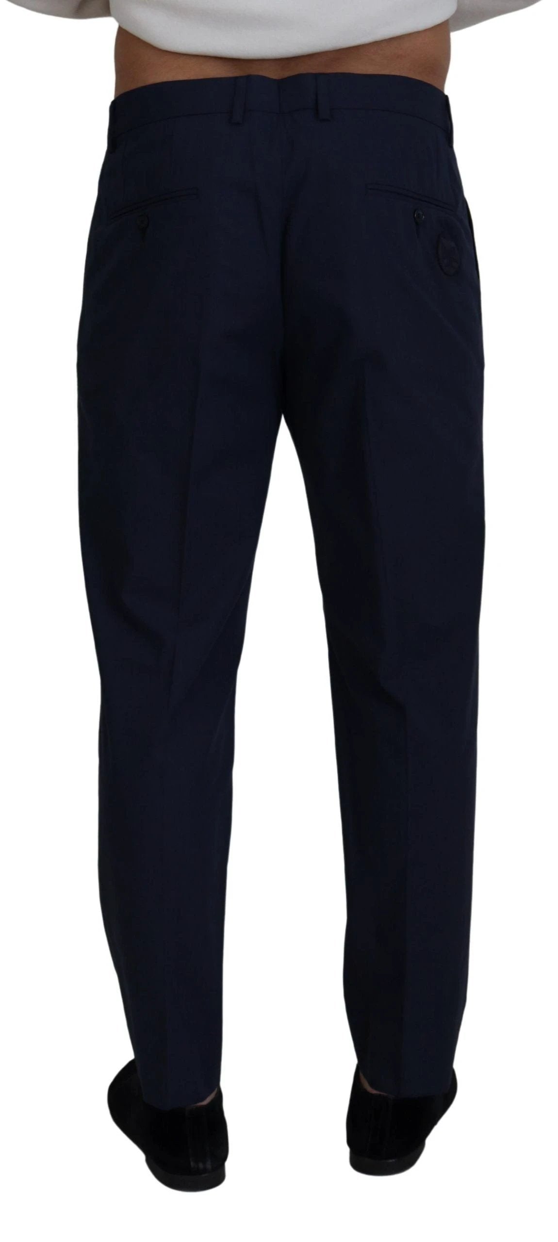 Dolce & Gabbana Blue Cotton Slim Trousers Chinos Pants by Dolce & Gabbana