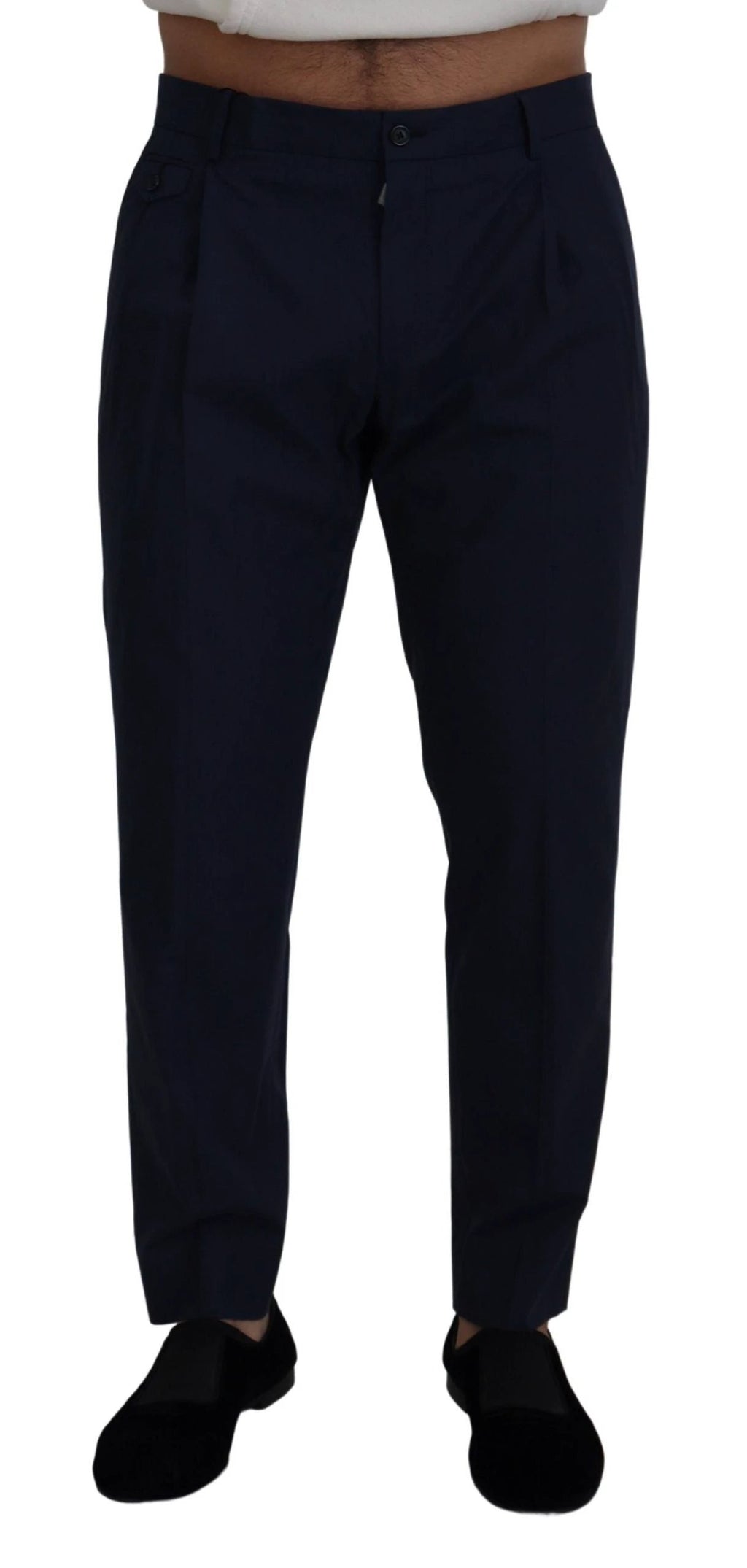 Dolce & Gabbana Blue Cotton Slim Trousers Chinos Pants by Dolce & Gabbana