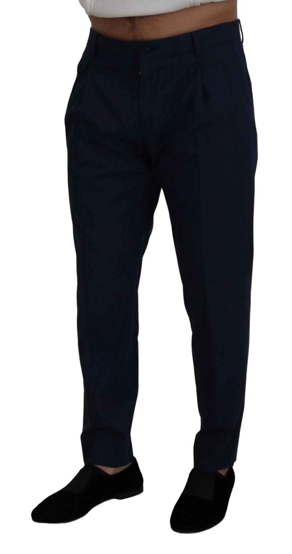Dolce & Gabbana Blue Cotton Slim Trousers Chinos Pants by Dolce & Gabbana