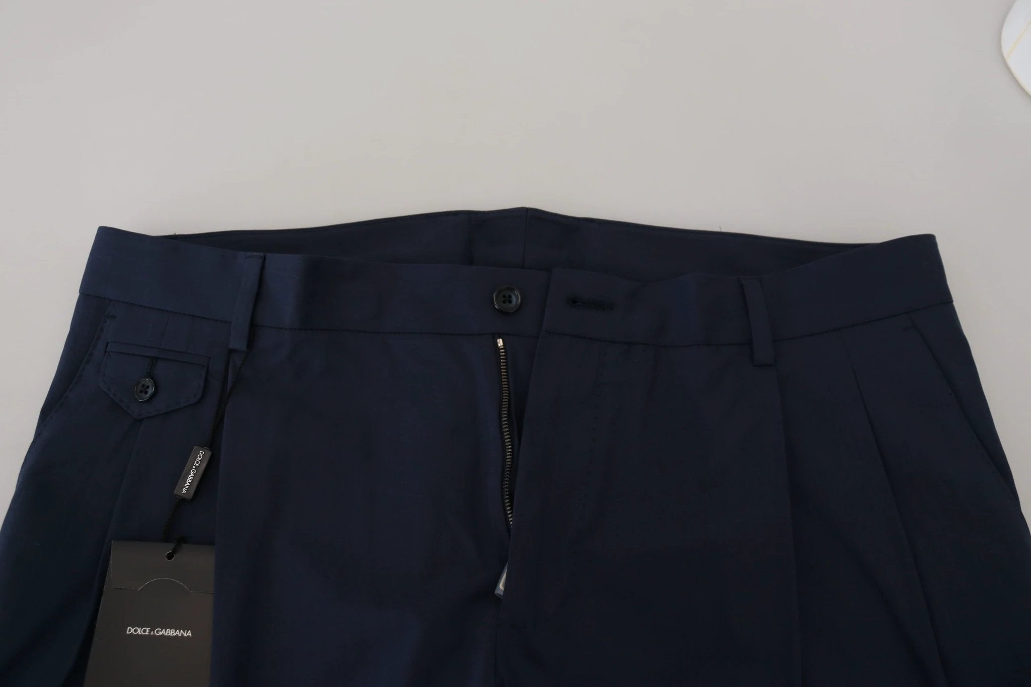 Dolce & Gabbana Blue Cotton Slim Trousers Chinos Pants by Dolce & Gabbana