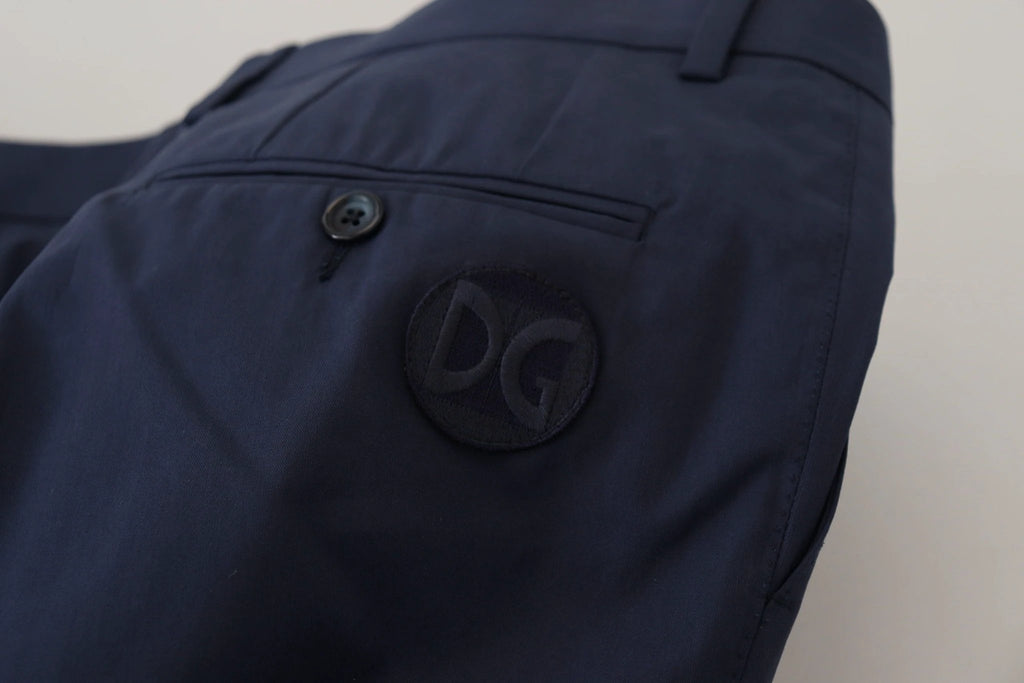 Dolce & Gabbana Blue Cotton Slim Trousers Chinos Pants by Dolce & Gabbana