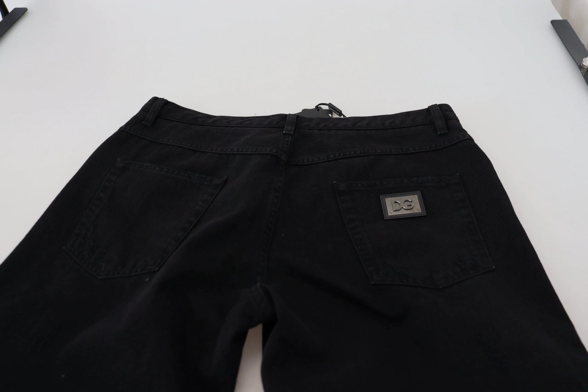 Dolce & Gabbana Black Loose Regular Torn Cotton Jeans by Dolce & Gabbana