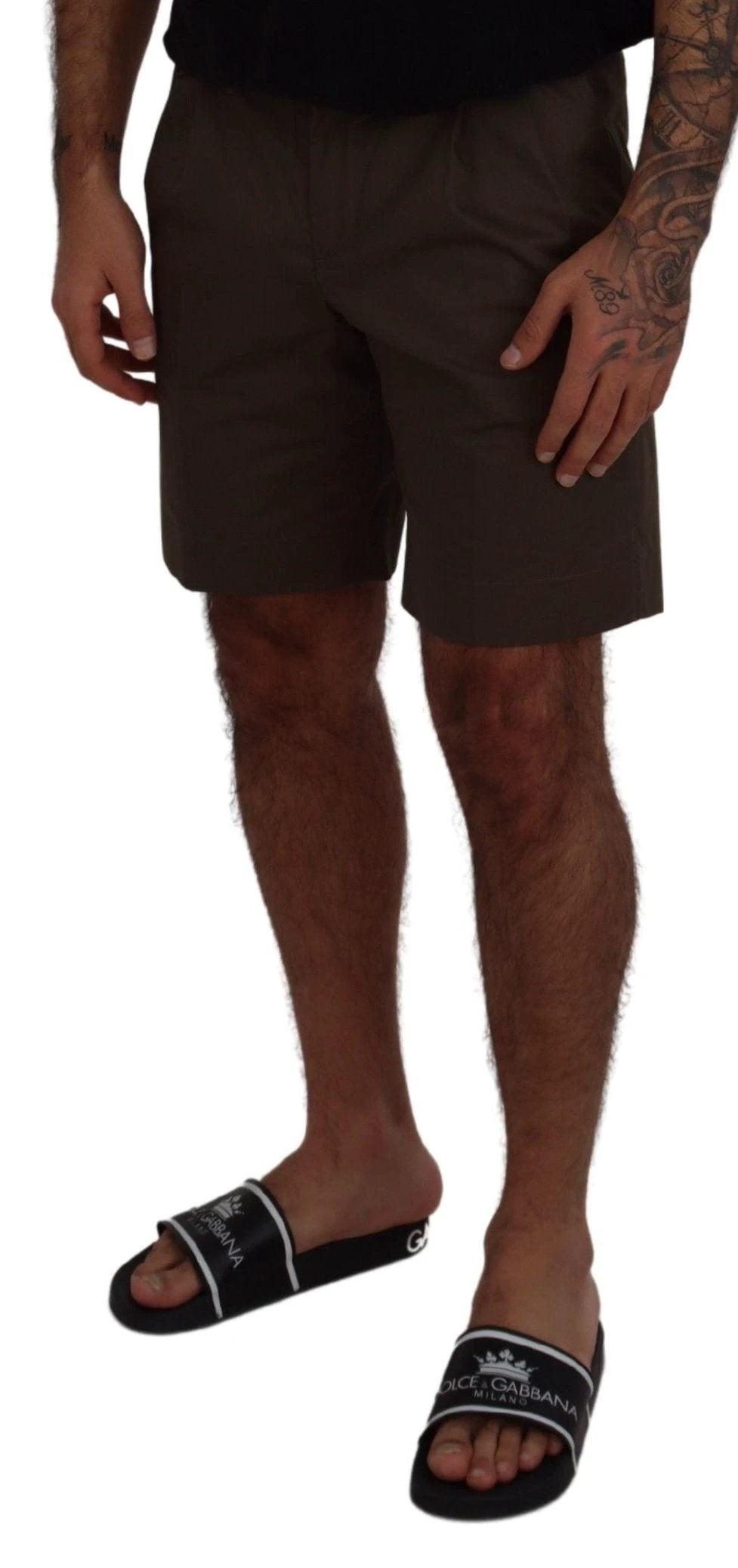 Dolce & Gabbana Green Chinos Cotton Casual Shorts by Dolce & Gabbana