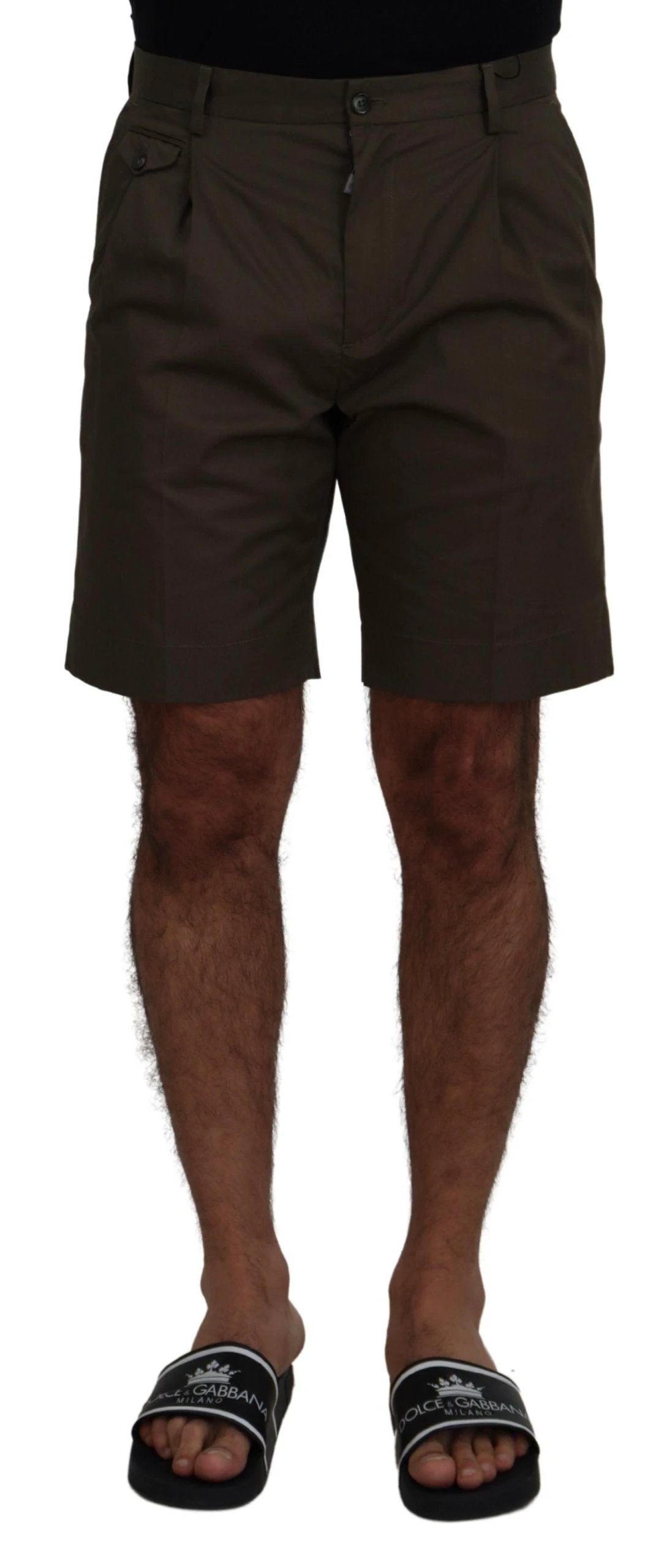 Dolce & Gabbana Green Chinos Cotton Casual Shorts by Dolce & Gabbana