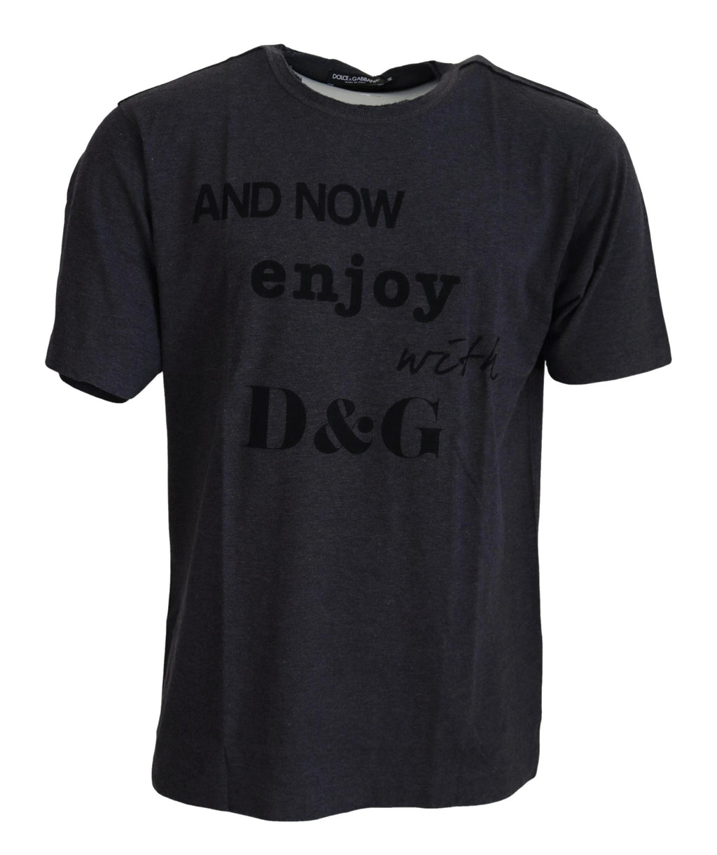 Dolce & Gabbana Gray Crewneck Cotton Short Sleeve T-shirt by Dolce & Gabbana