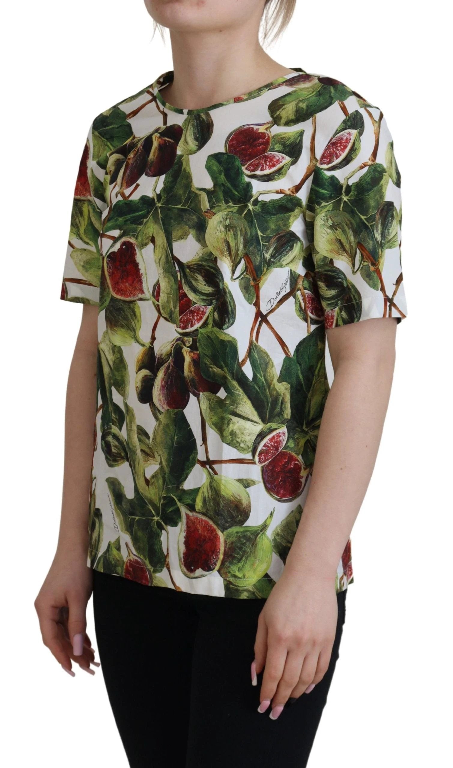 Dolce & Gabbana Crew-neck Cotton Top Blouse Fruit T-shirt by Dolce & Gabbana