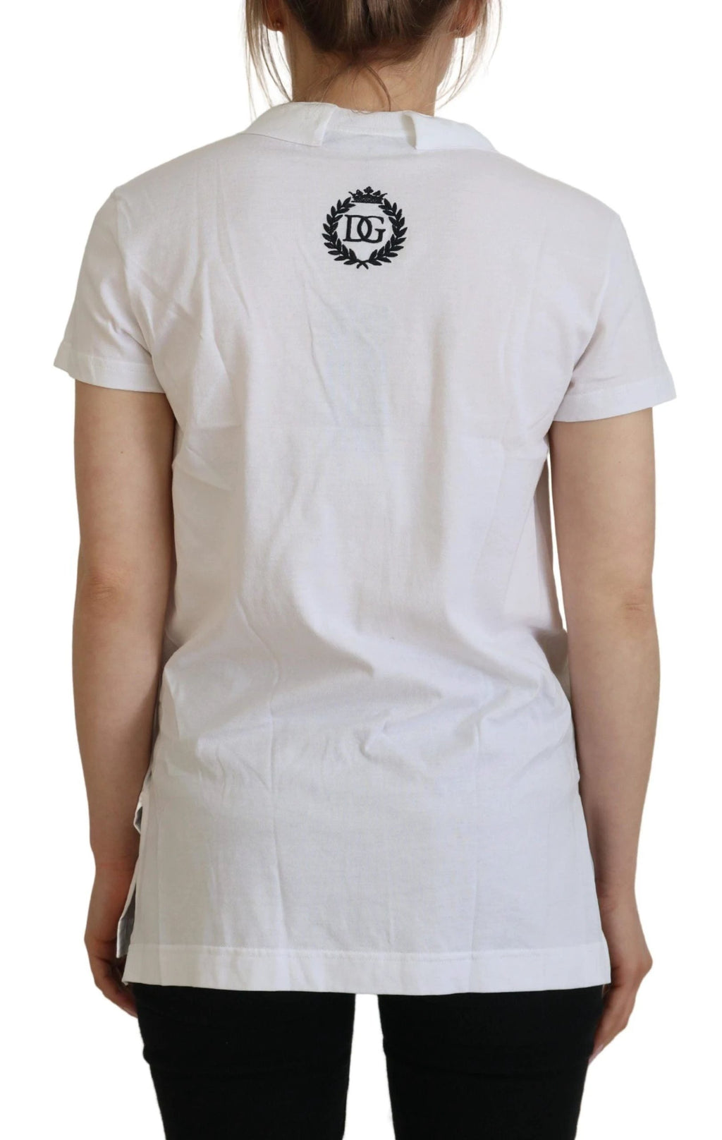 Dolce & Gabbana White Short Sleeve V-neck Cotton Top Blouse T-shirt by Dolce & Gabbana