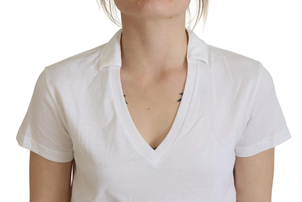 Dolce & Gabbana White Short Sleeve V-neck Cotton Top Blouse T-shirt by Dolce & Gabbana
