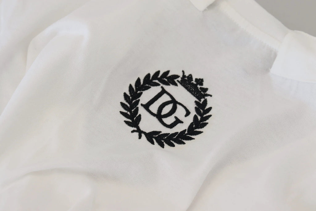 Dolce & Gabbana White Short Sleeve V-neck Cotton Top Blouse T-shirt by Dolce & Gabbana
