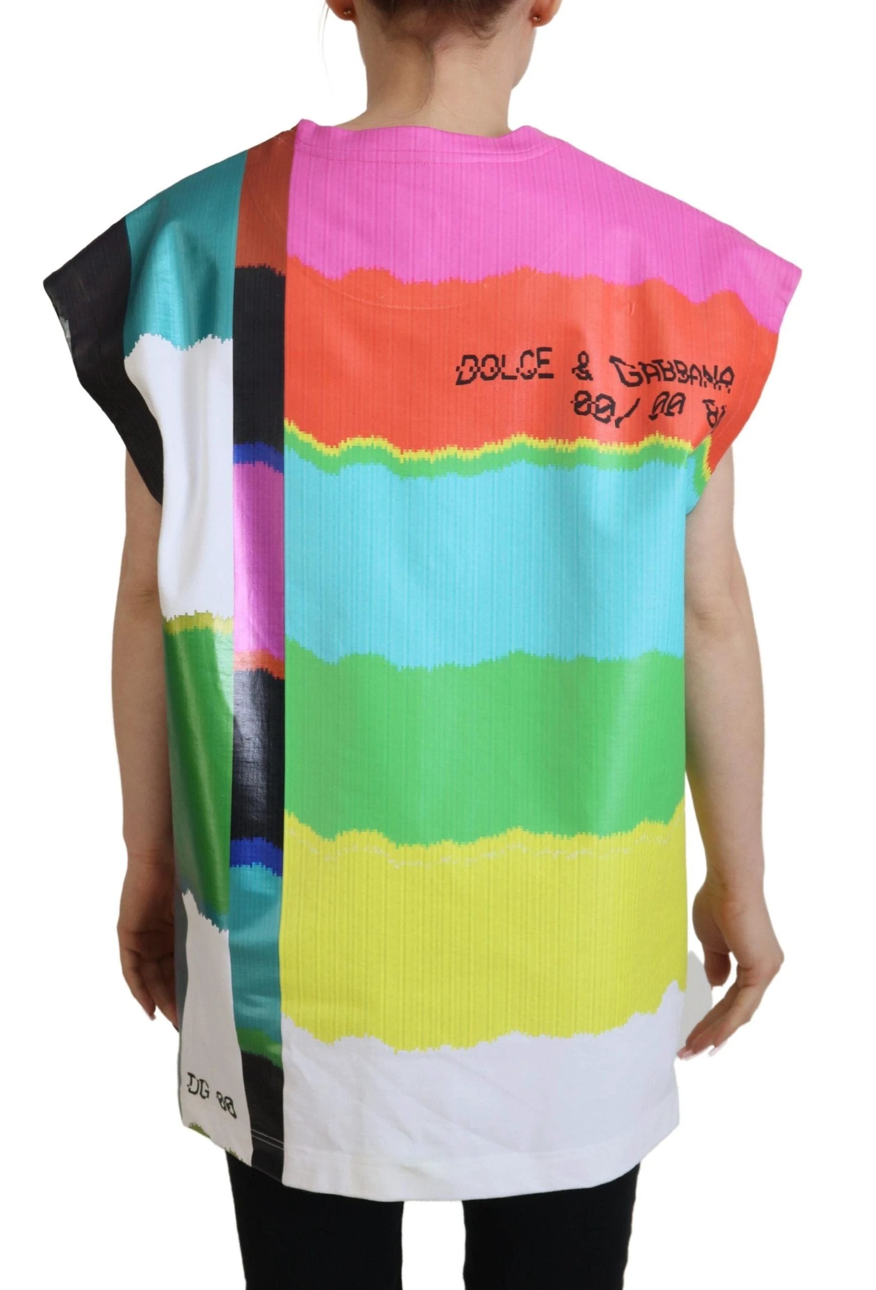 Dolce & Gabbana Multicolor TV Print Blouse Cotton T-shirt by Dolce & Gabbana