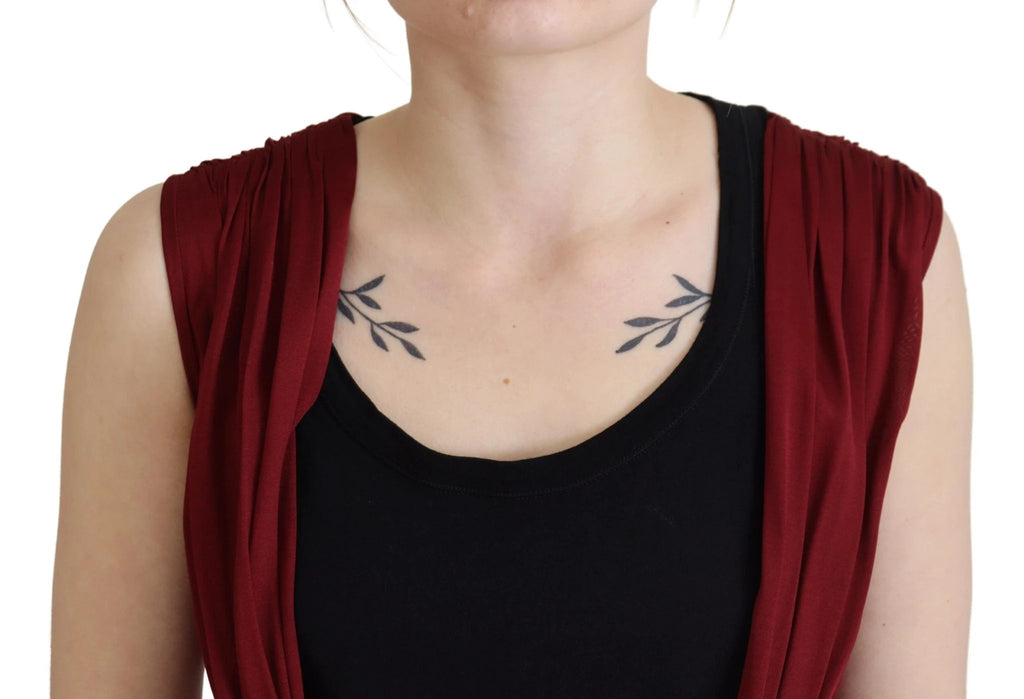 Dolce & Gabbana Bordeaux Silk Stretch Top Vest Blouse by Dolce & Gabbana