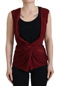 Dolce & Gabbana Bordeaux Silk Stretch Top Vest Blouse by Dolce & Gabbana