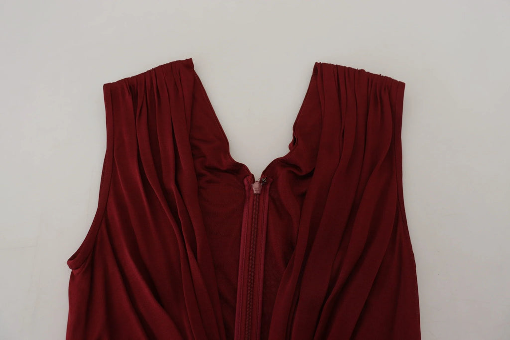 Dolce & Gabbana Bordeaux Silk Stretch Top Vest Blouse by Dolce & Gabbana