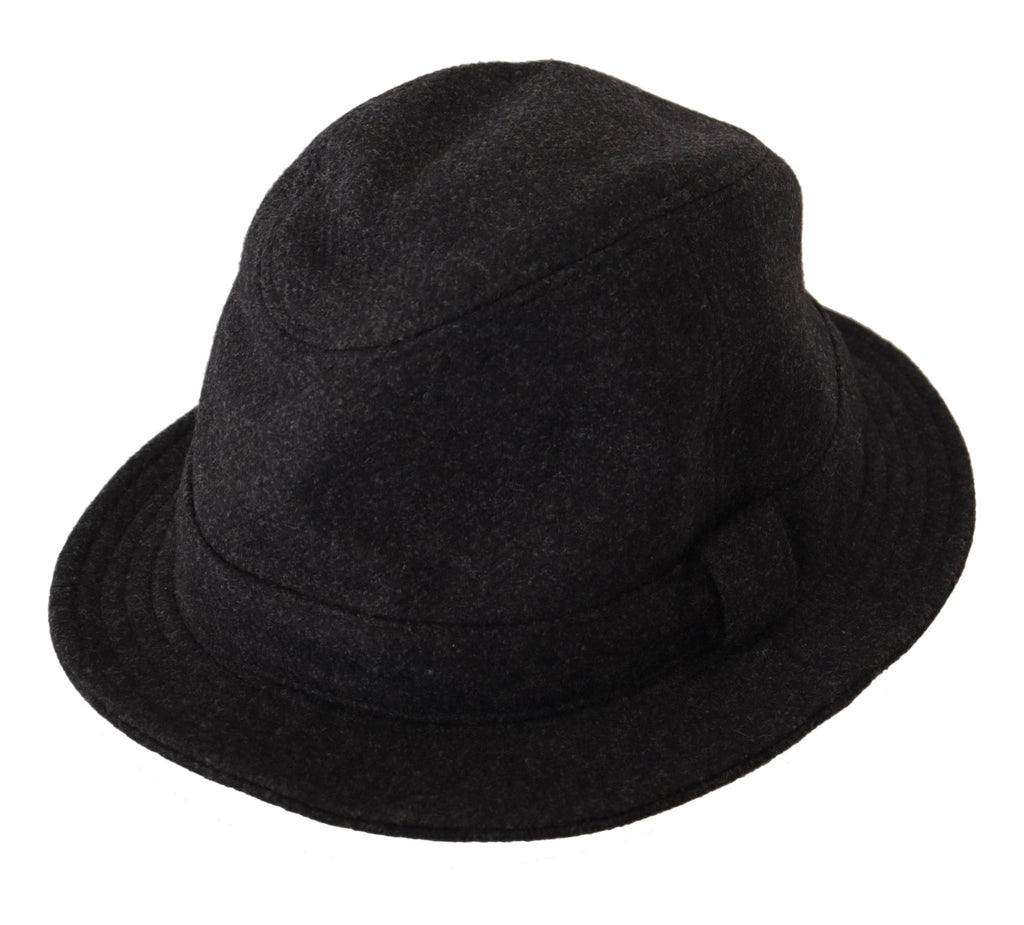 Dolce & Gabbana Gray Virgin Wool Logo Fedora Trilby Cappello Hat by Dolce & Gabbana