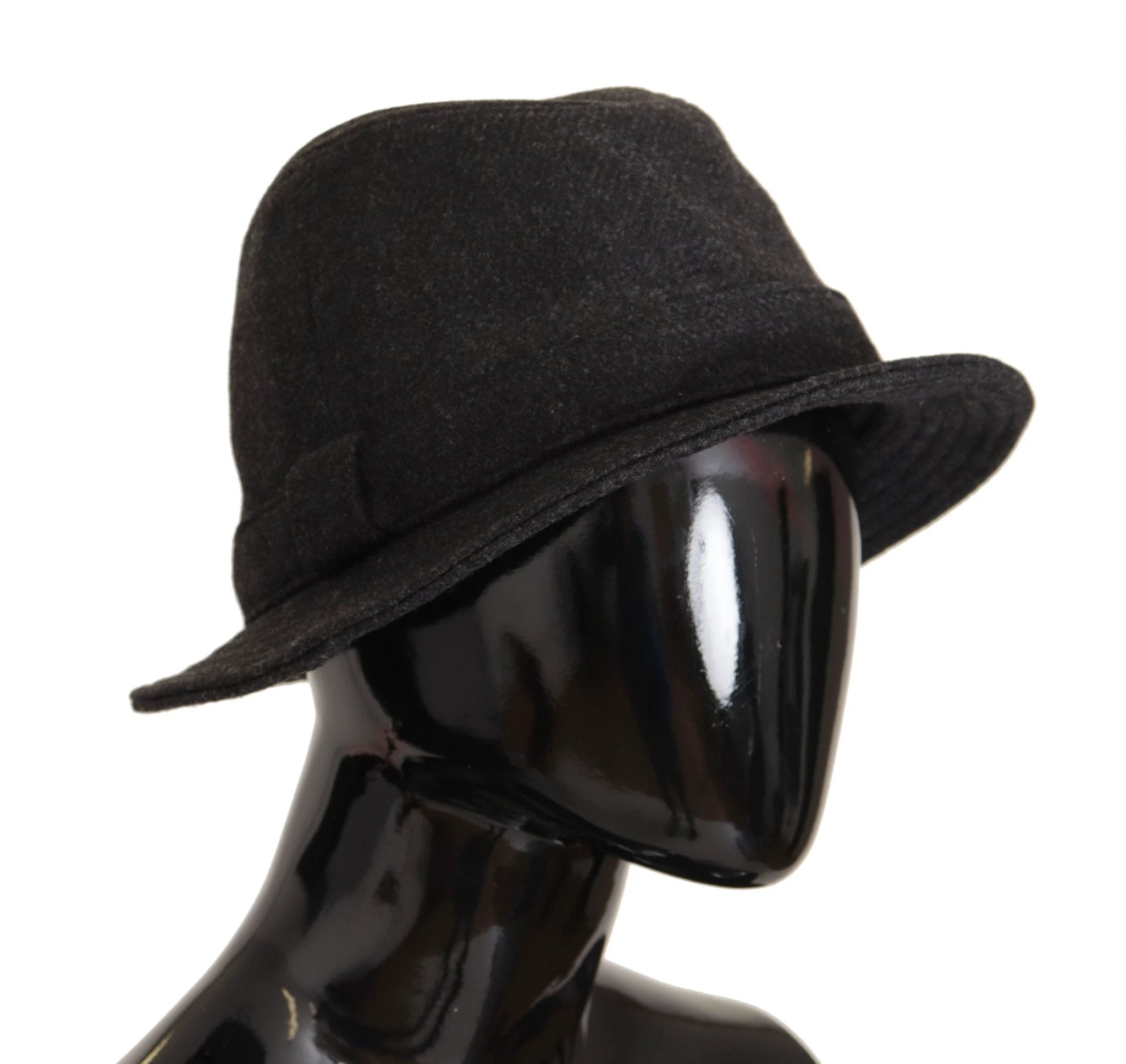 Dolce & Gabbana Gray Virgin Wool Logo Fedora Trilby Cappello Hat by Dolce & Gabbana