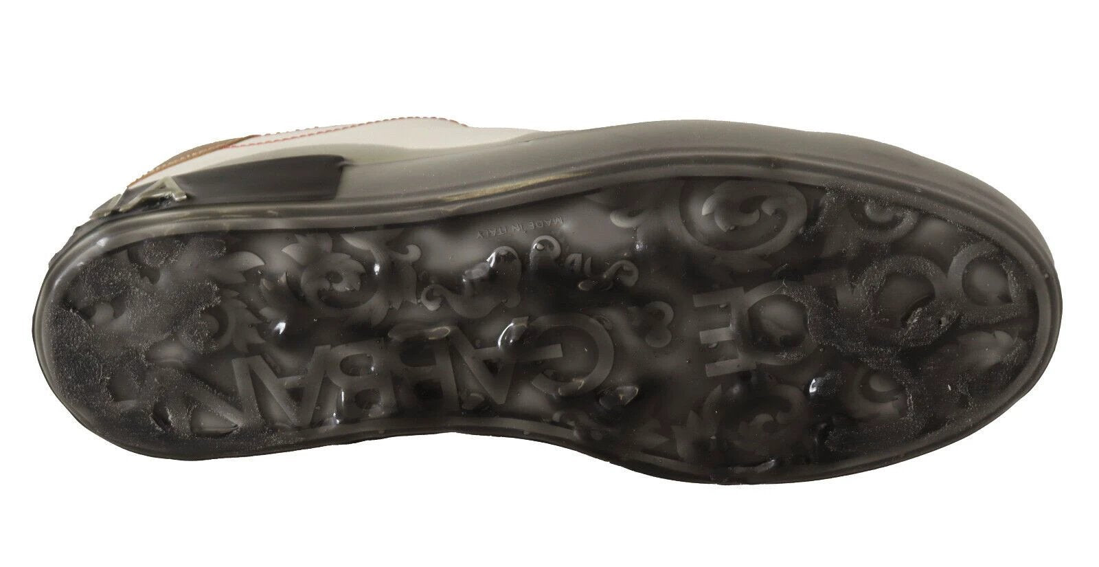 Dolce & Gabbana White Gold Leather Low Top Sneakers Casual Shoes by Dolce & Gabbana