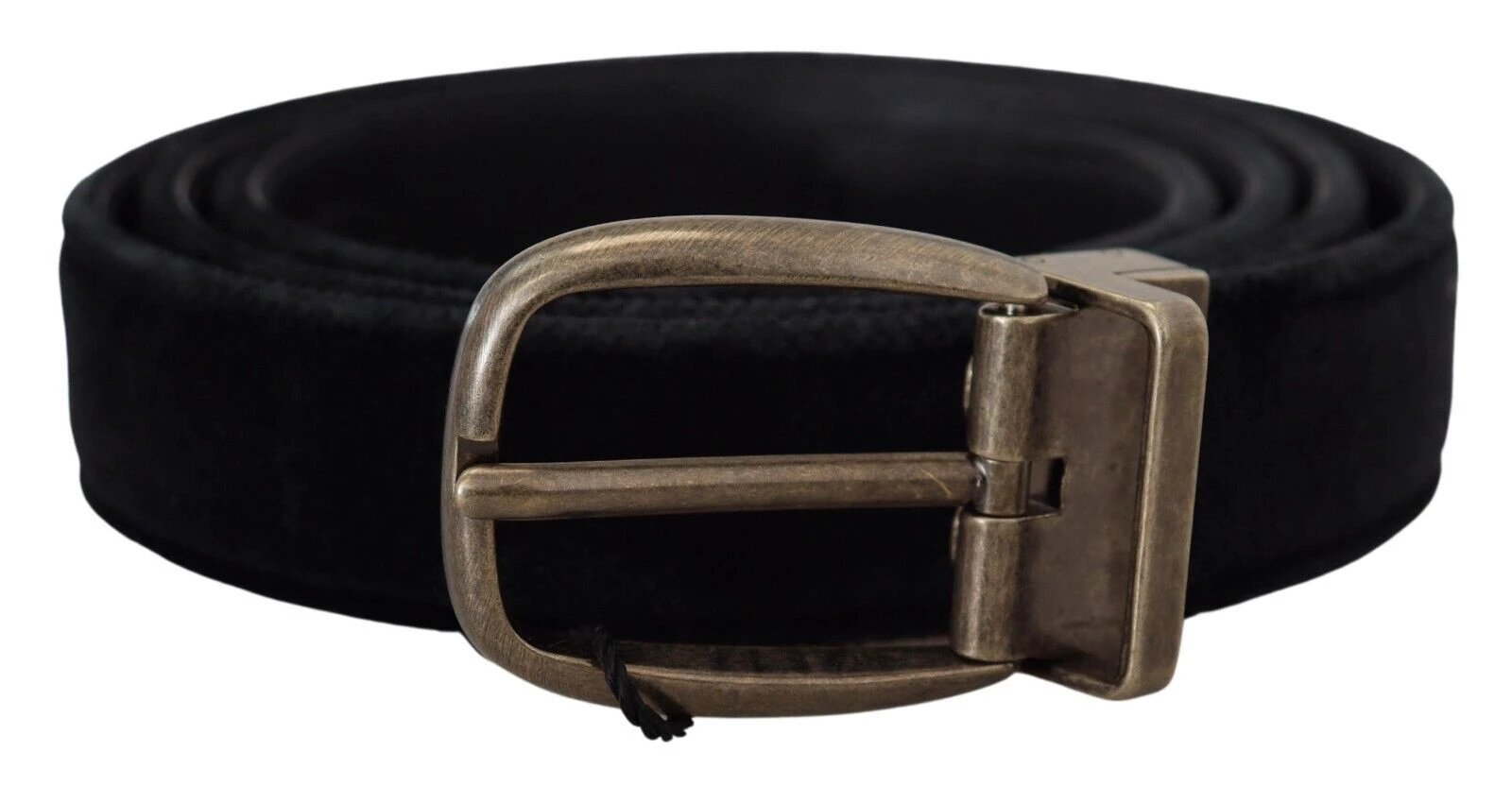 Dolce & Gabbana Black Velvet Leather Antique Metal Buckle by Dolce & Gabbana