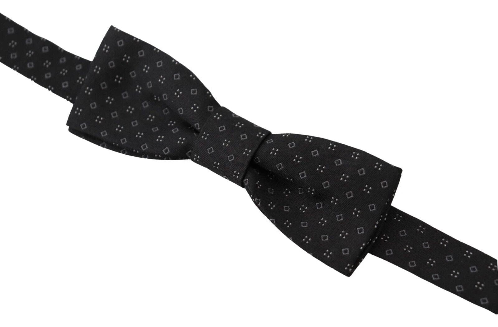 Dolce & Gabbana Black Pattern Silk Adjustable Neck Papillon Bow Tie by Dolce & Gabbana