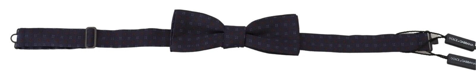 Dolce & Gabbana Blue Pattern Silk Adjustable Neck Papillon Bow Tie by Dolce & Gabbana