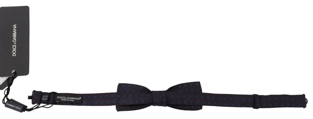 Dolce & Gabbana Blue Pattern Silk Adjustable Neck Papillon Bow Tie by Dolce & Gabbana