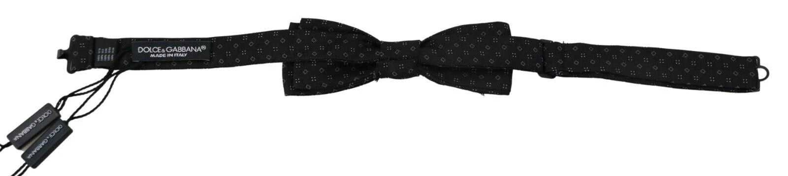 Dolce & Gabbana Black Silk Patterned Necktie Men Accessory Bow Tie by Dolce & Gabbana
