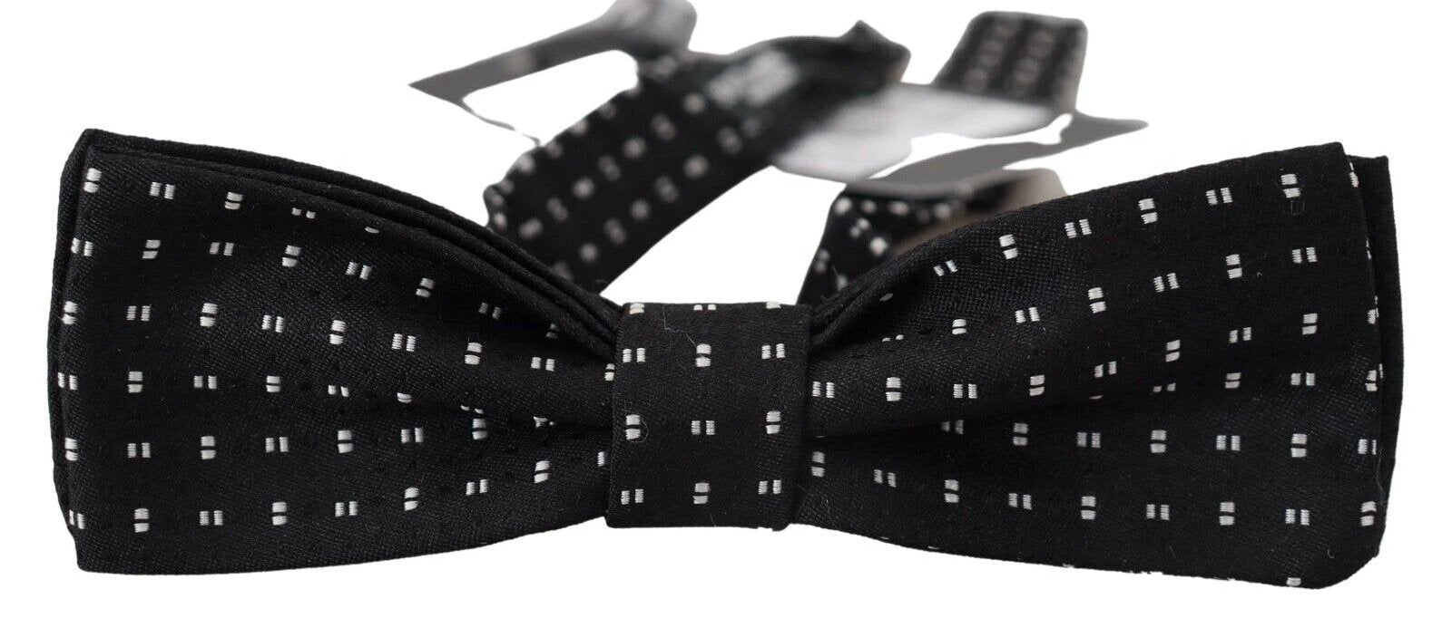 Dolce & Gabbana Black Silk Patterned Neck Papillon Accessory Bow Tie by Dolce & Gabbana