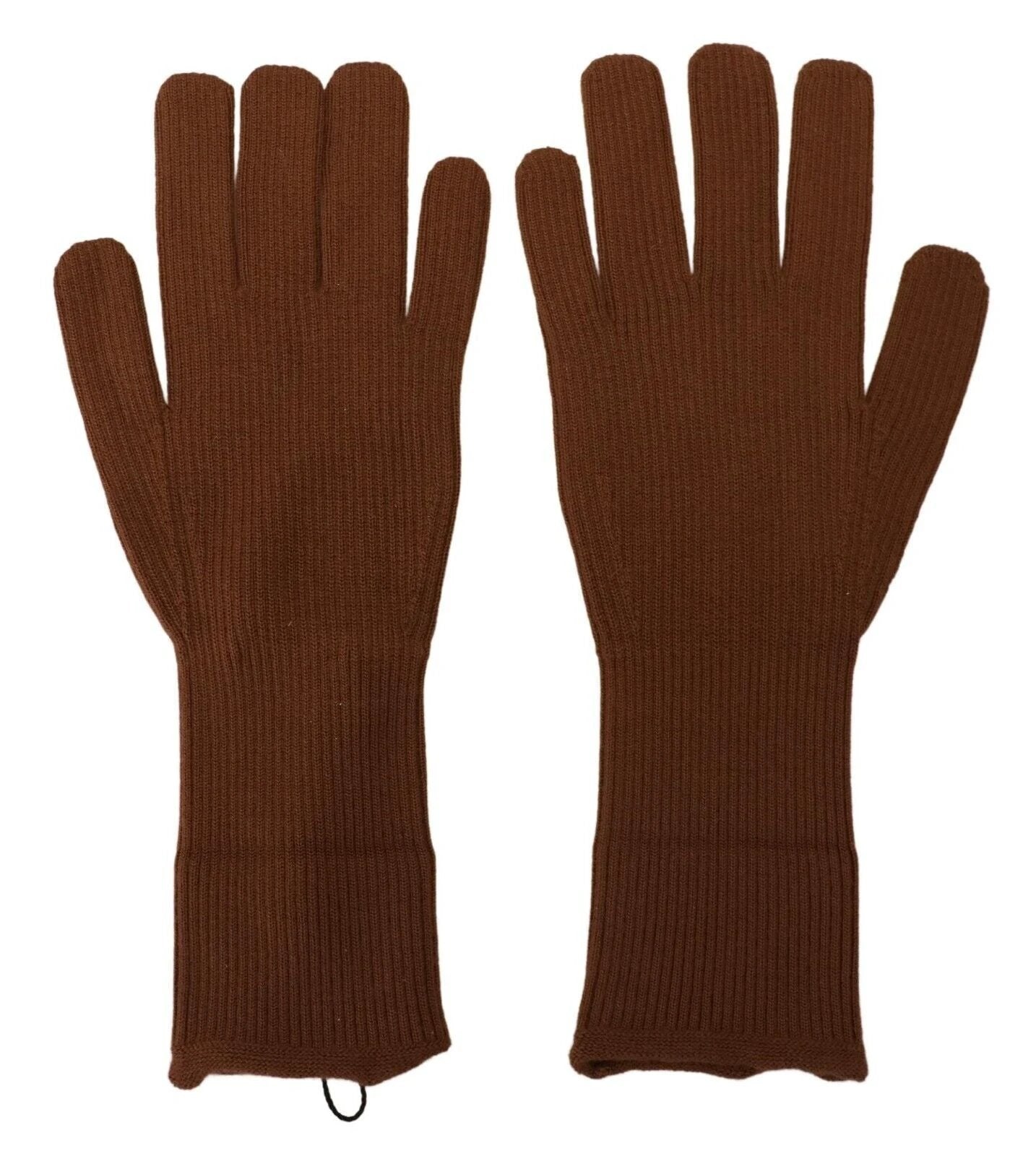 Dolce & Gabbana Brown Cashmere Knitted Hands Mitten Mens Gloves by Dolce & Gabbana