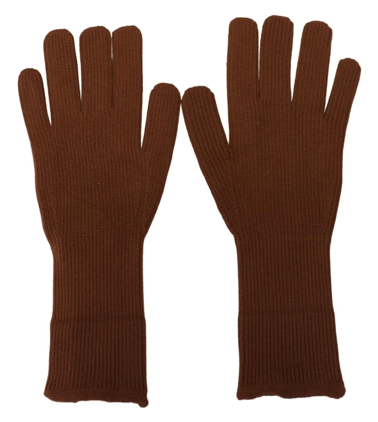 Dolce & Gabbana Brown Cashmere Knitted Hands Mitten Mens Gloves by Dolce & Gabbana