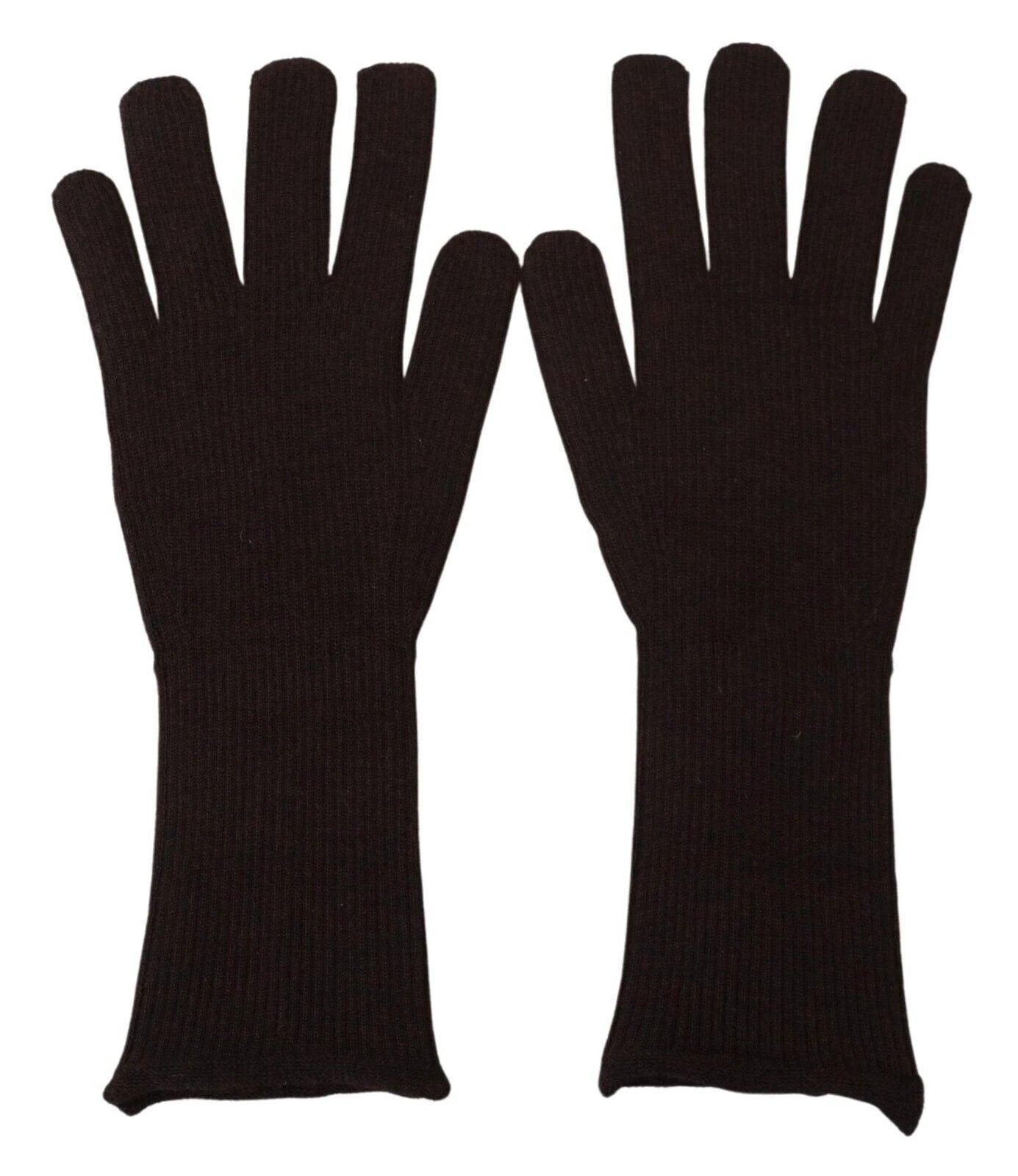 Dolce & Gabbana Brown Cashmere Silk Hands Mitten Mens Gloves by Dolce & Gabbana