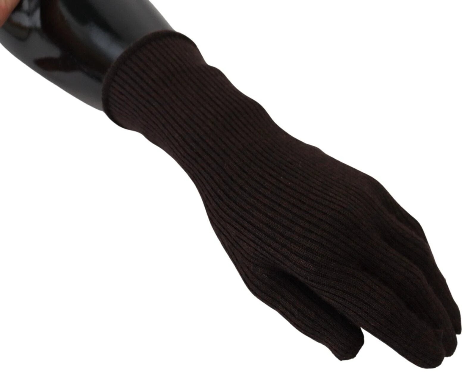 Dolce & Gabbana Brown Cashmere Silk Hands Mitten Mens Gloves by Dolce & Gabbana