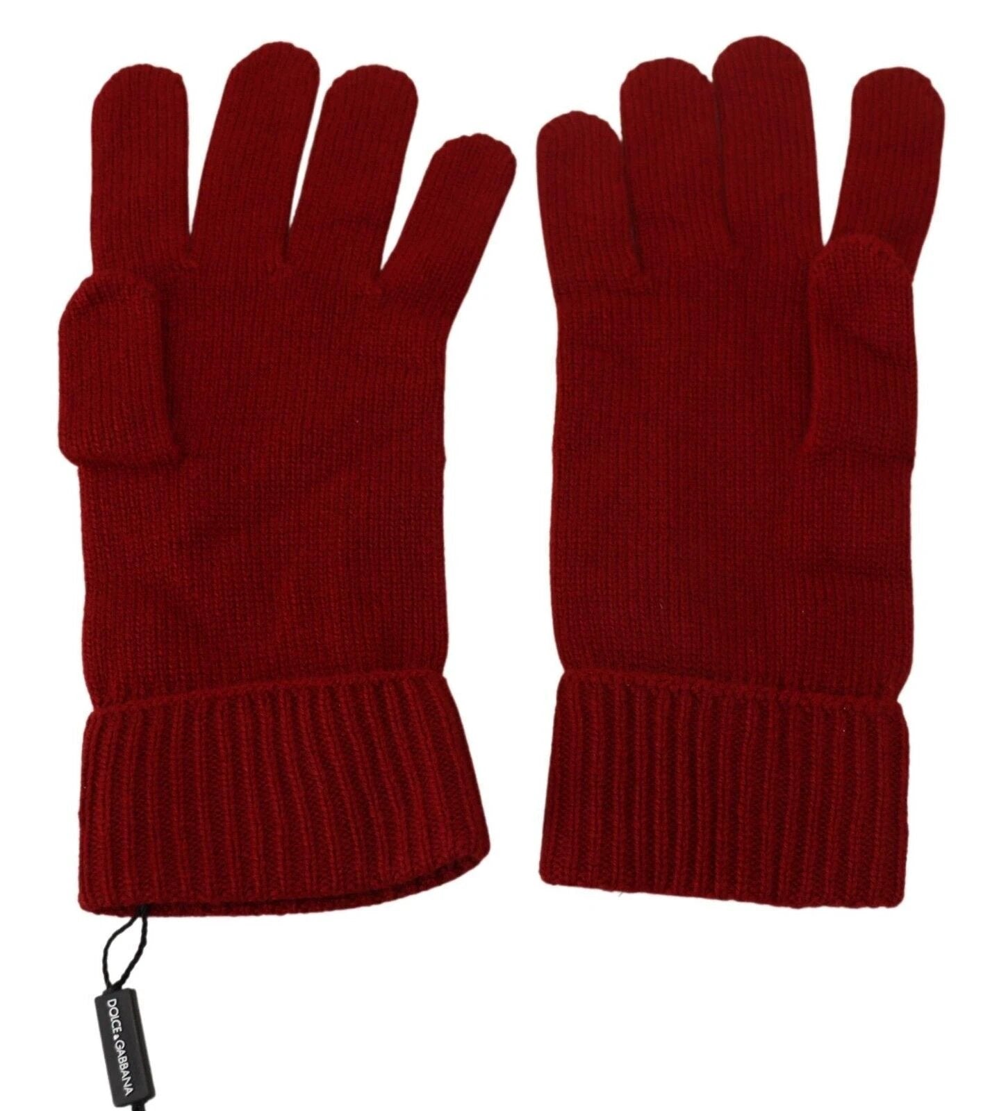 Dolce & Gabbana Red 100% Cashmere Knit Hands Mitten Mens Gloves by Dolce & Gabbana