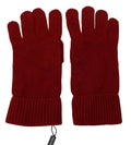 Dolce & Gabbana Red 100% Cashmere Knit Hands Mitten Mens Gloves by Dolce & Gabbana