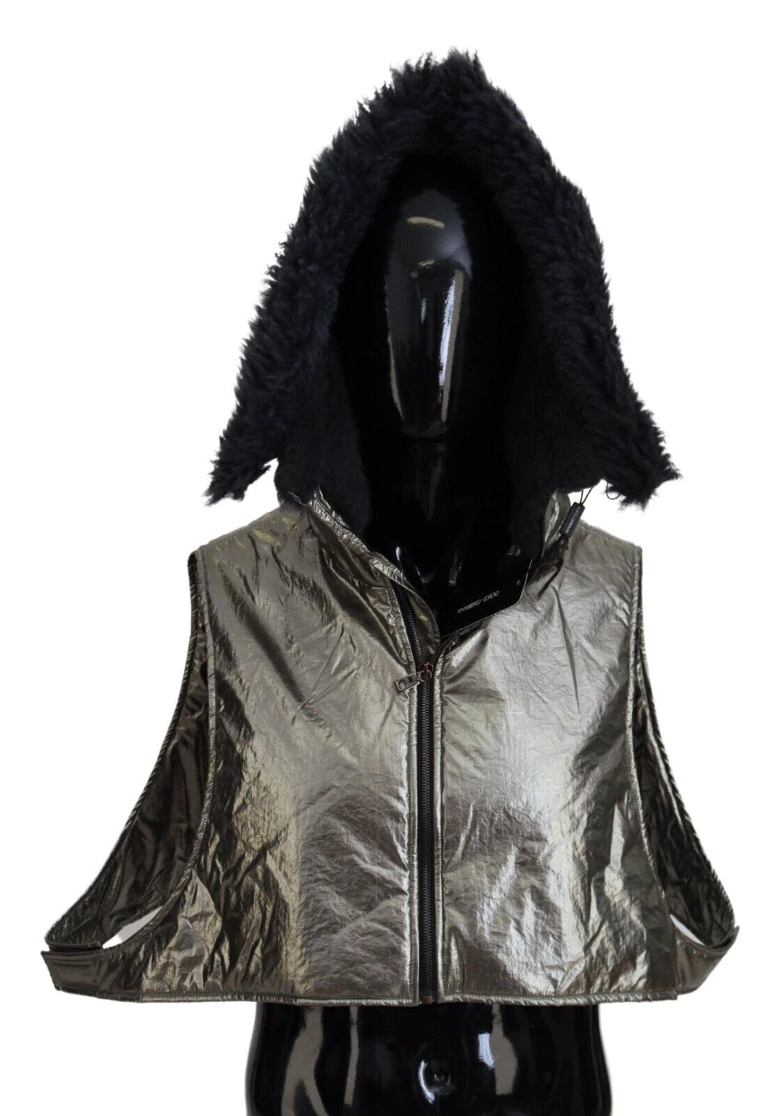 Dolce & Gabbana Silver Fur Whole Head Wrap Men Capello Nylon Hat by Dolce & Gabbana