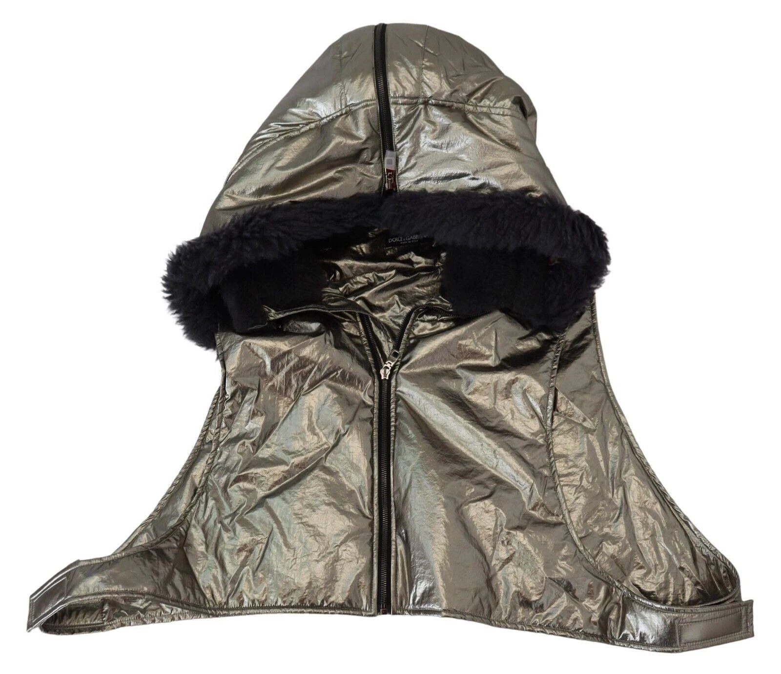 Dolce & Gabbana Silver Fur Whole Head Wrap Men Capello Nylon Hat by Dolce & Gabbana