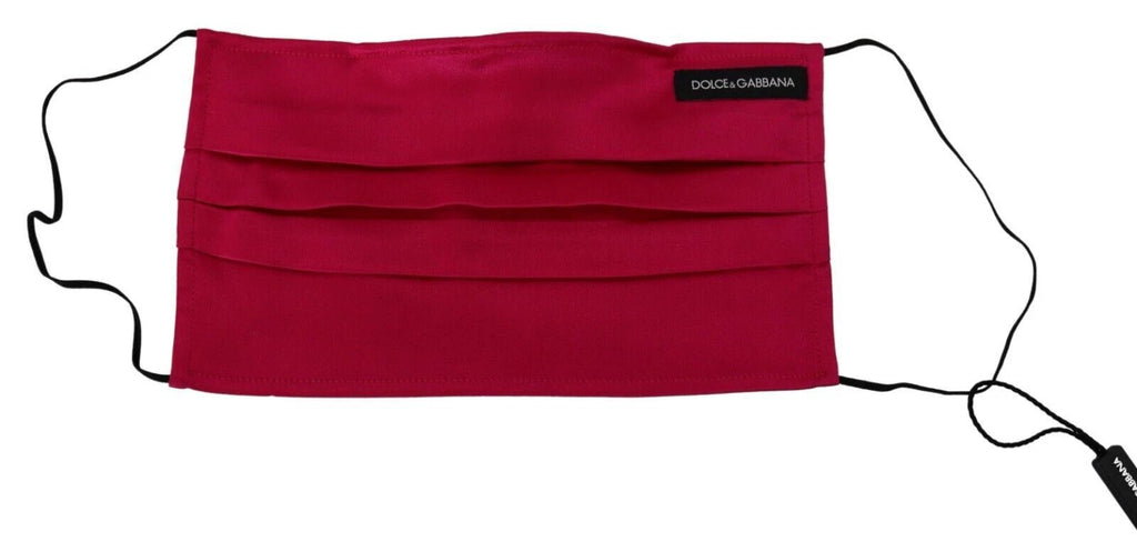Dolce & Gabbana Red Cotton Pleated Elastic Ear Strap One Size Face Mask by Dolce & Gabbana