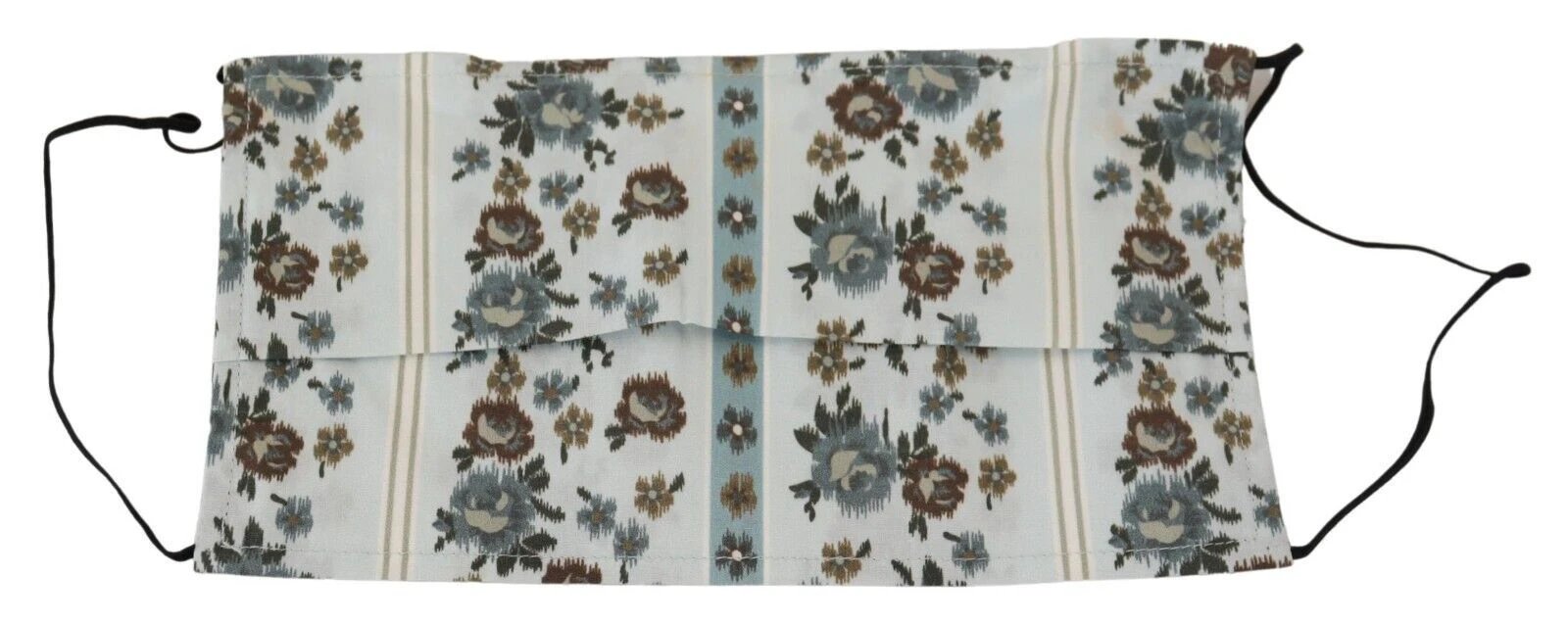 Dolce & Gabbana White Floral Cotton Pleated Elastic Ear Strap Face Mask by Dolce & Gabbana