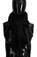 Dolce & Gabbana Black Green Knitted Men Neck Wrap Shawl Scarf by Dolce & Gabbana