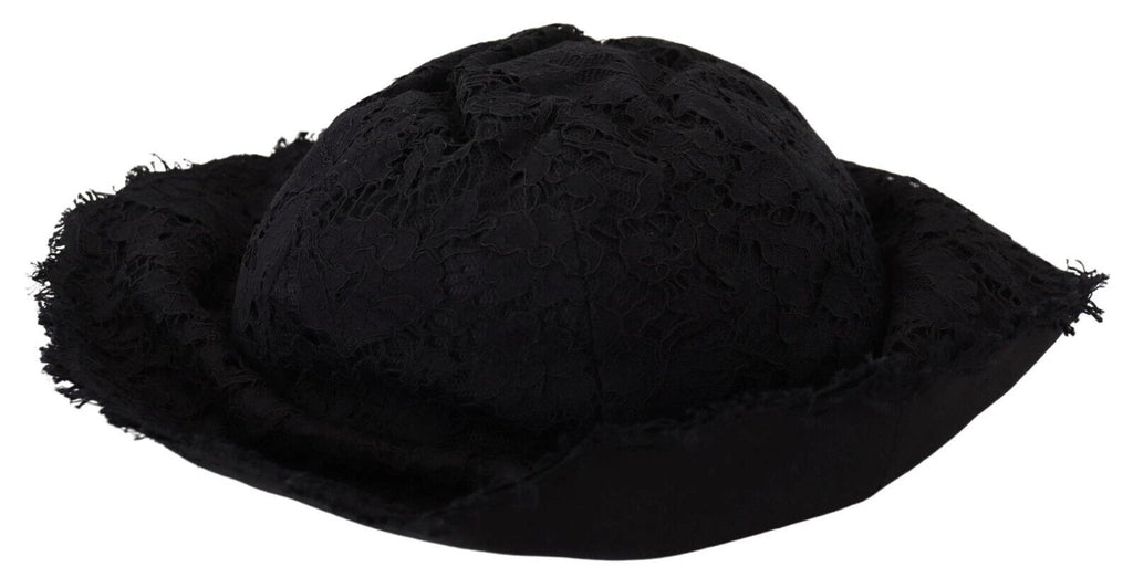 Dolce & Gabbana Black Cotton Wide Brim Shade Hat by Dolce & Gabbana