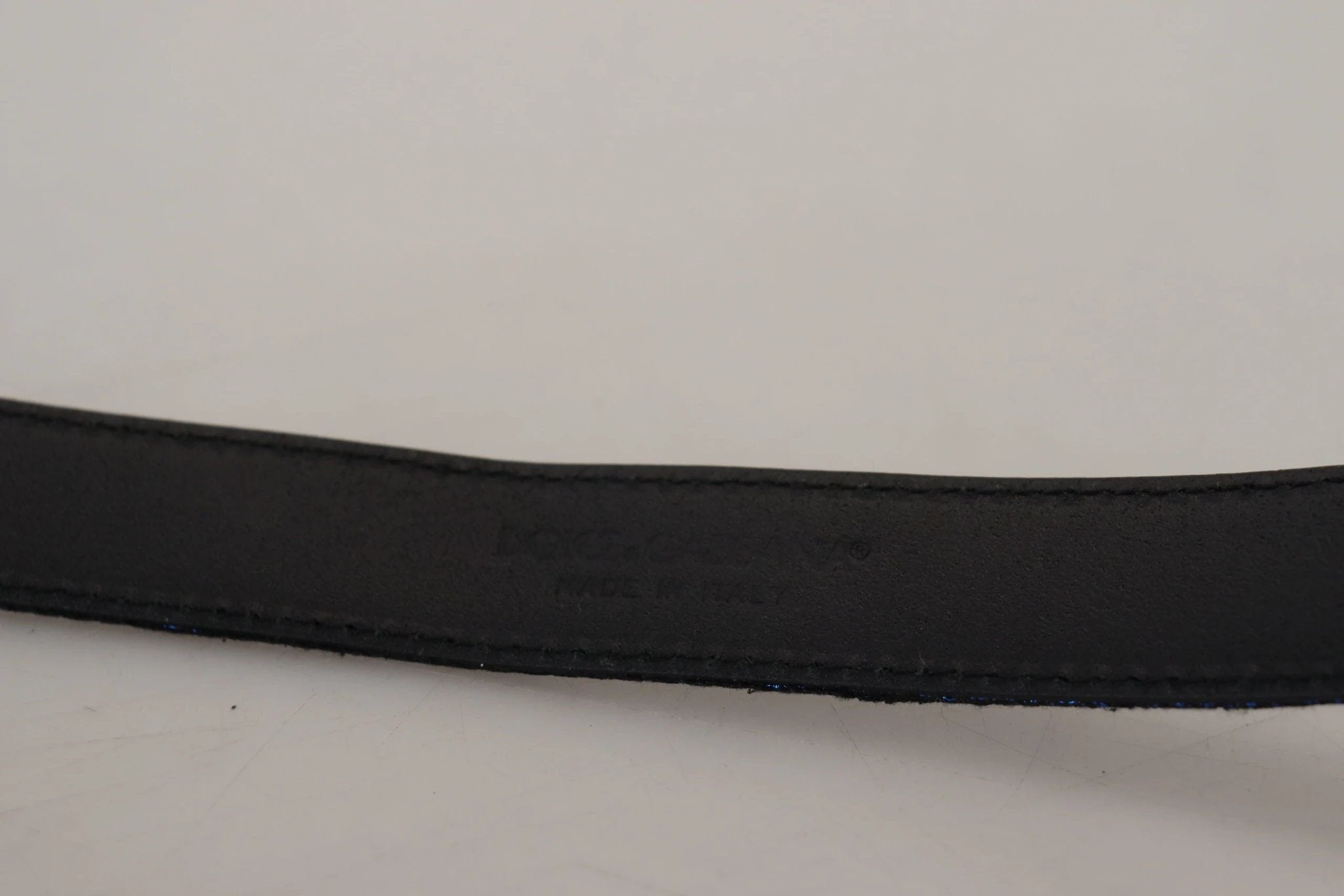 Dolce & Gabbana Blue Jacquard Stripe Silver Buckle Belt by Dolce & Gabbana